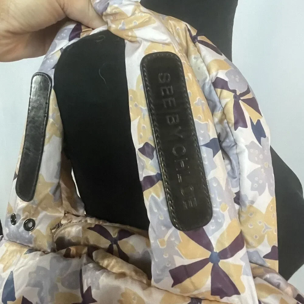 See By Chloe Nylon Puffy Floral Pink Shoulder Bag